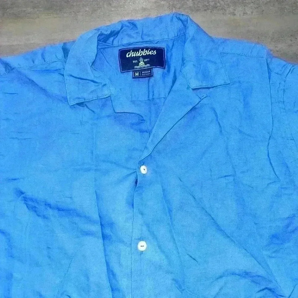 Chubbies the big blue linen sunday shirt Size M - Picture 3 of 7